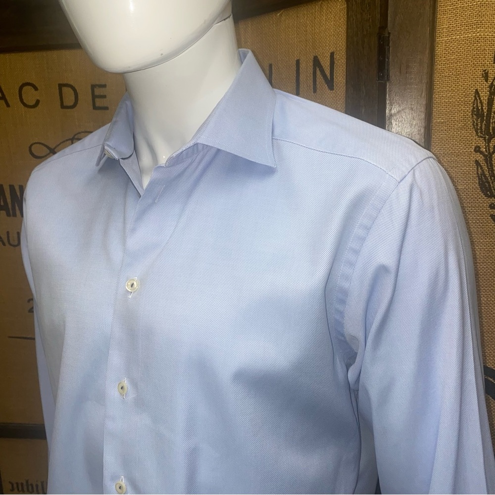 Eton Light Blue Classic Spread Collar Dress Shirt, 16.5-42, Contemporary Fit - Picture 2 of 7